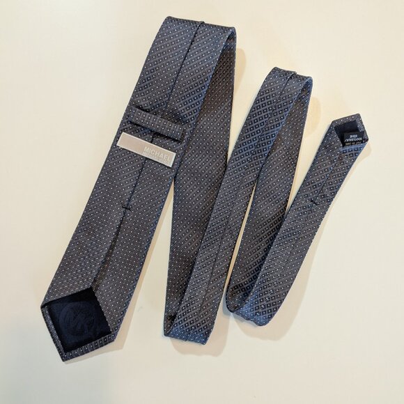 Michael Kors Silk Tie - Geometric Print - Grey - Picture 2 of 8